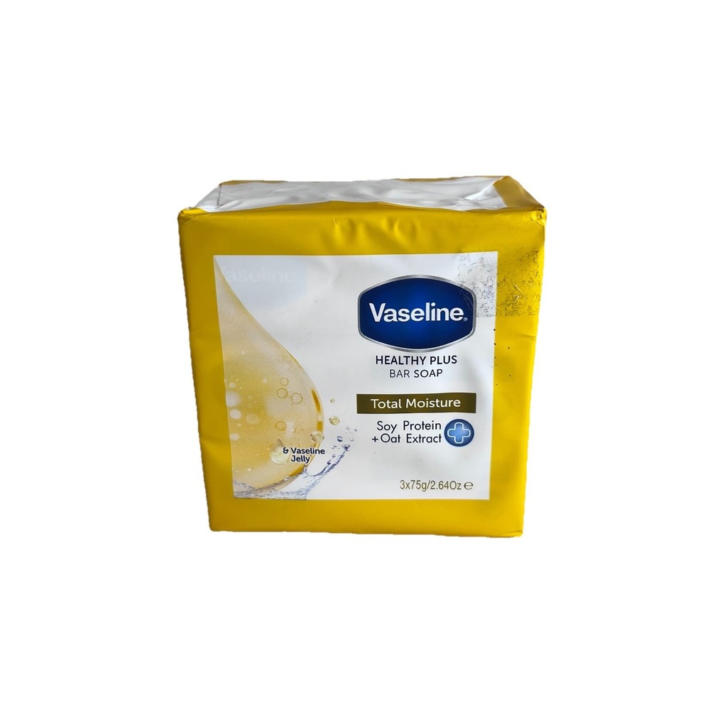 Vaseline Total Moisture Bar Soap, Oat Extracts Soy Protein‎ 3pk